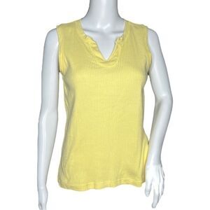 Royal Robbins Shirt Womens Small Yellow Ribbed Casual Hiking Outdoors Athleisure